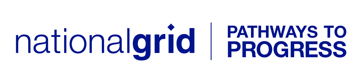 The words 'National Grid and Pathway to progress logo' in blue