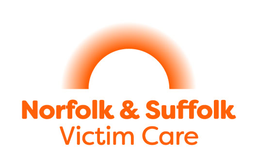 an orang sunbeam with the words 'Norfolk and Suffolk Victim Care' under