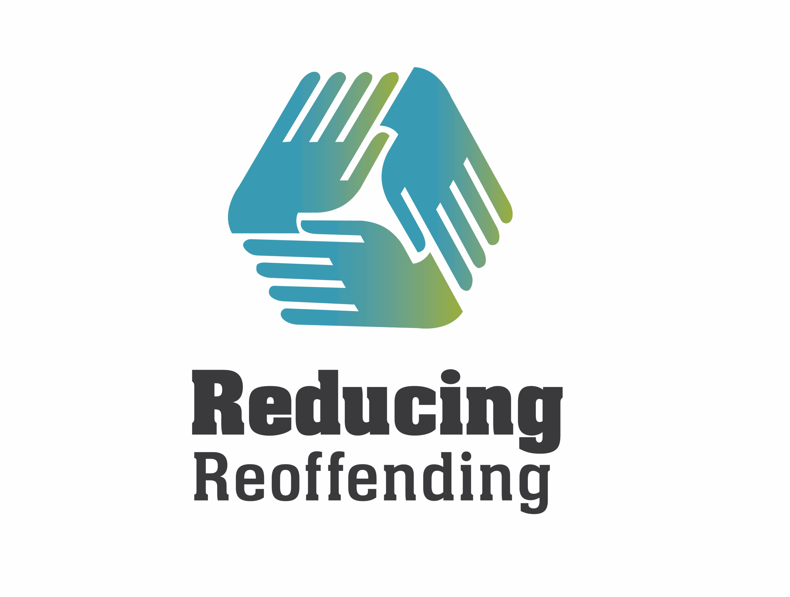 Image of three hands in a shape together with the words 'Reducing Reoffending'