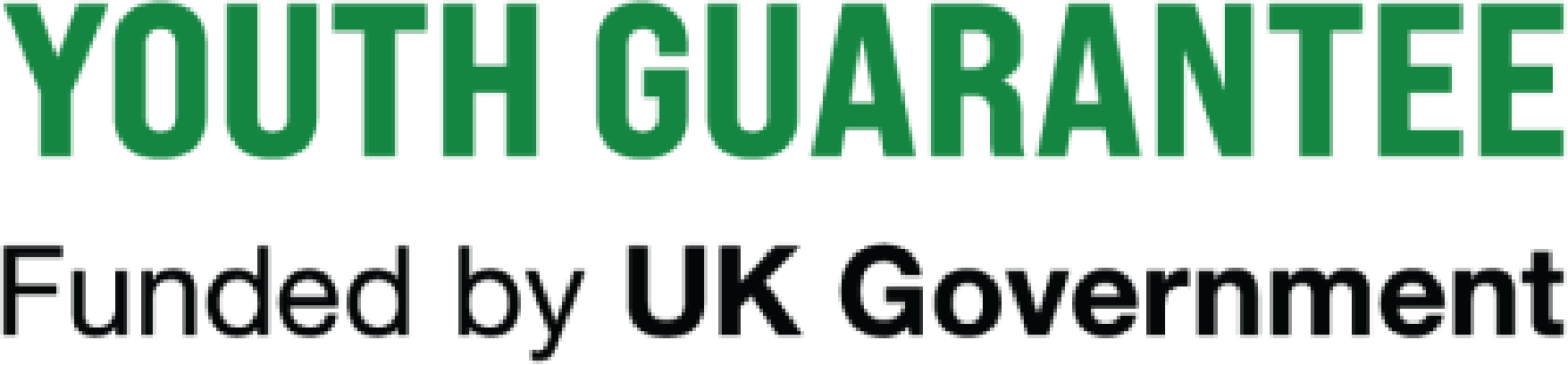 Youth Guarantee Logo saying 'Youth Guarantee funded by UK Government'