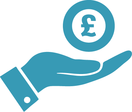 a graphic of a hand holding money