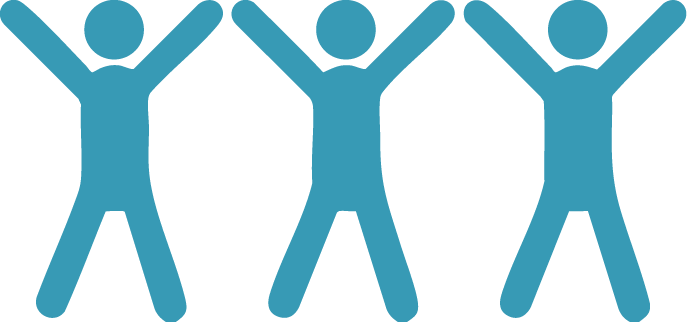 a graphic of thee people next to each other